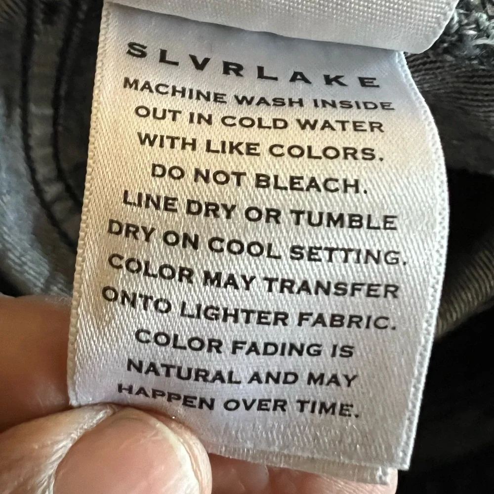 SLVRLAKE London Crop Jeans 27 High Rise Straight Leg Black Gray Wash USA Y2K - Picture 6 of 7